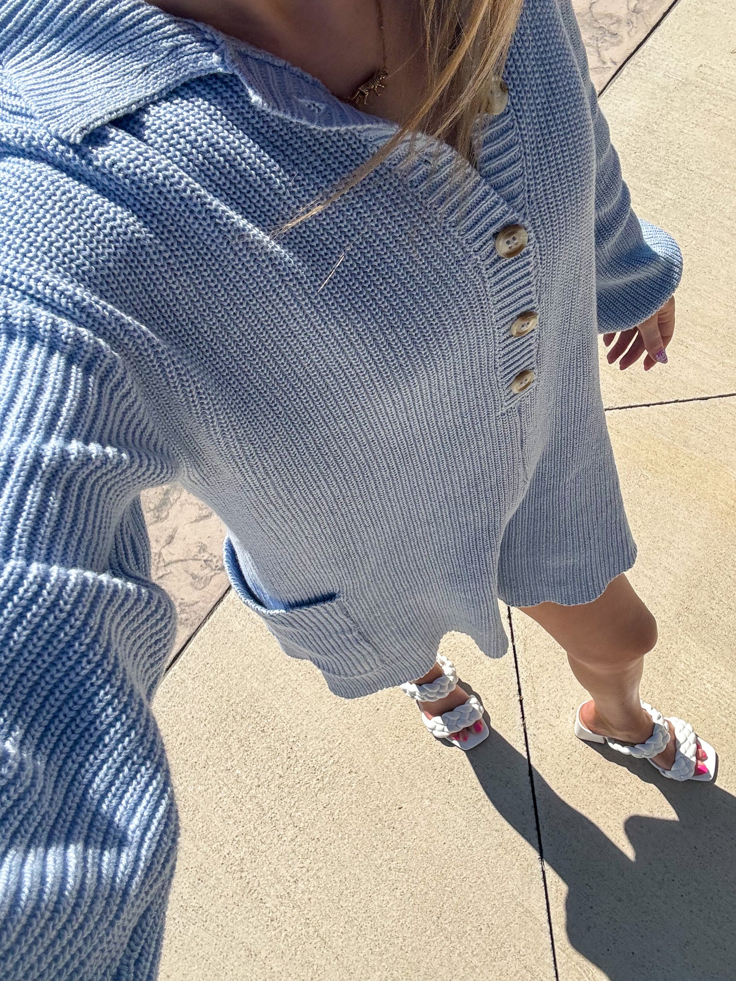 Baby Blue Sweater Romper