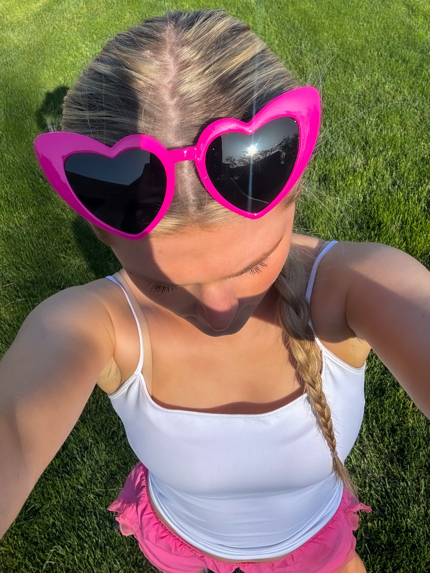 Hot Pink Heart Sunglasses