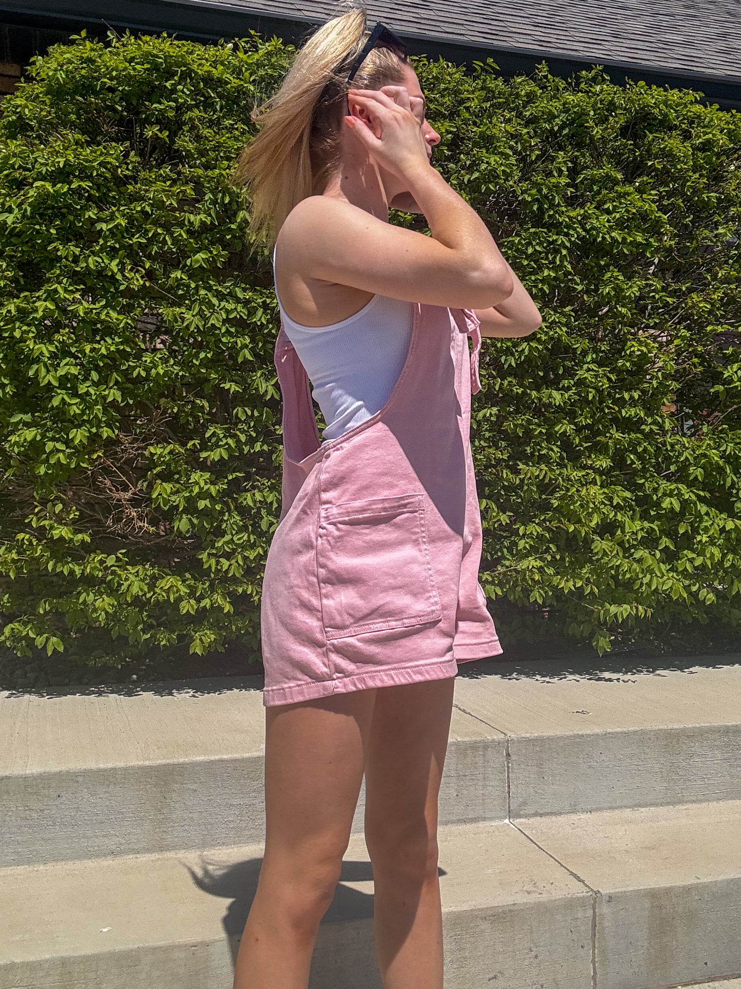 Baby Pink Knot Strap Romper