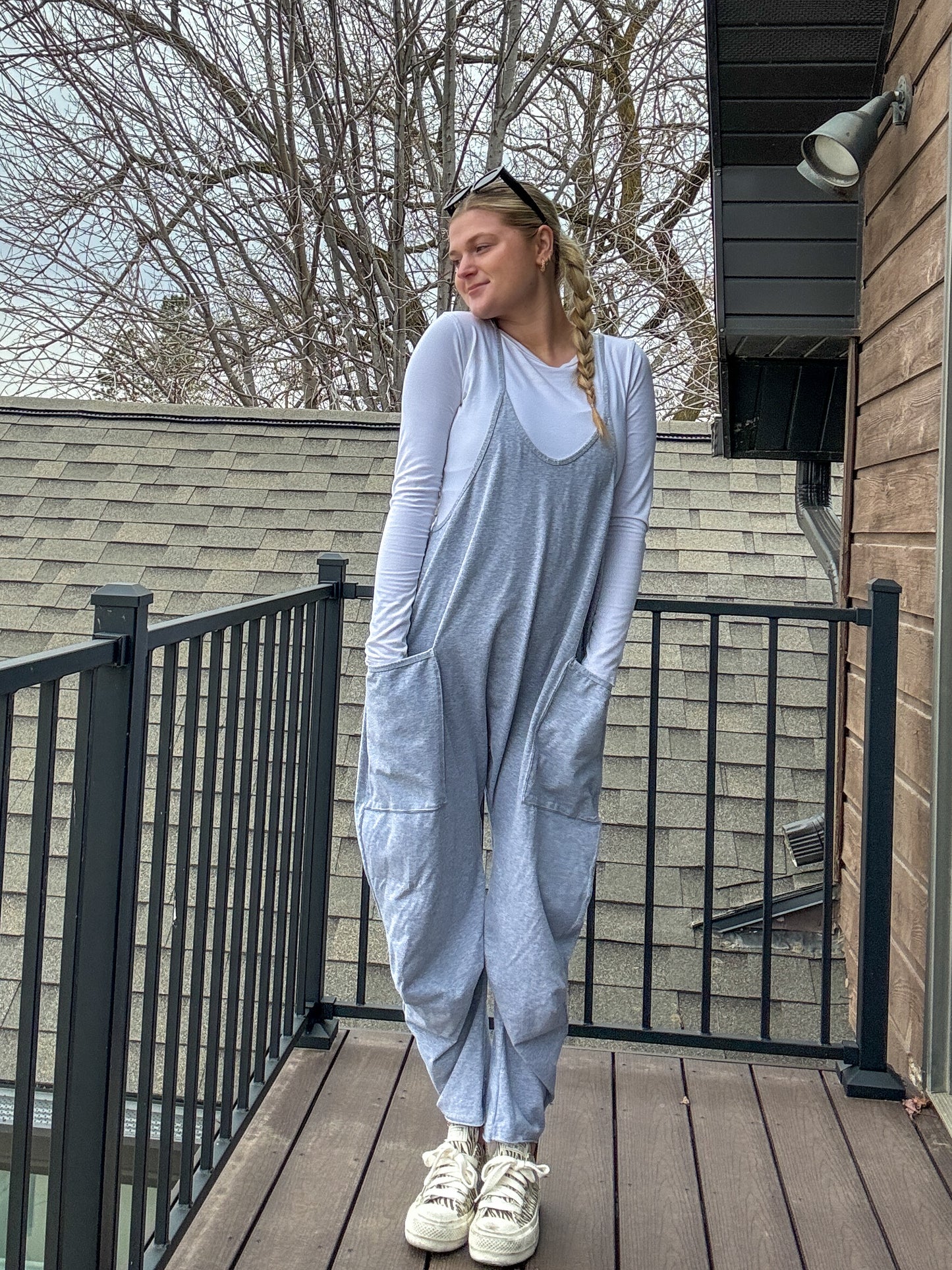 Grey Racerback Jumpsuit