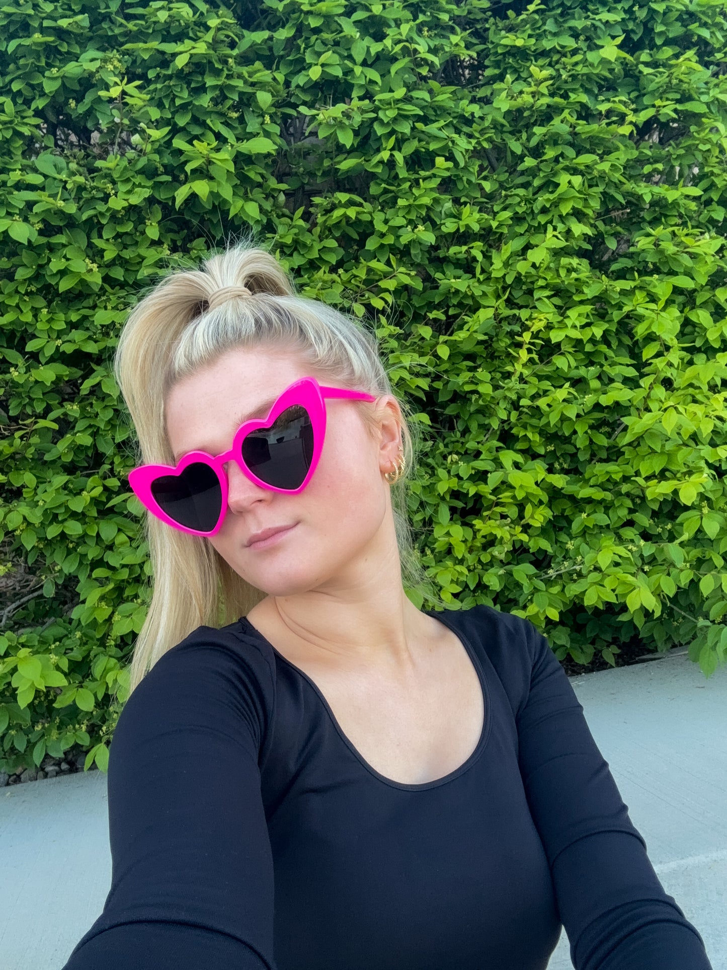 Hot Pink Heart Sunglasses