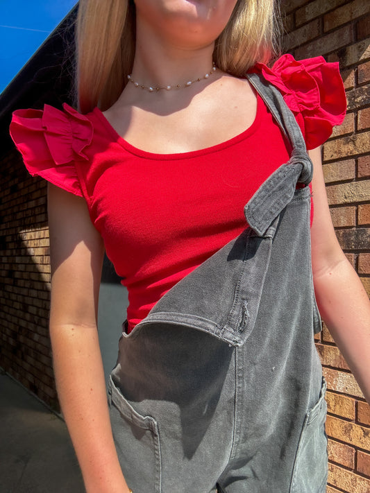 Cherry Ruffle Top