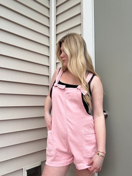 Baby Pink Knot Strap Romper