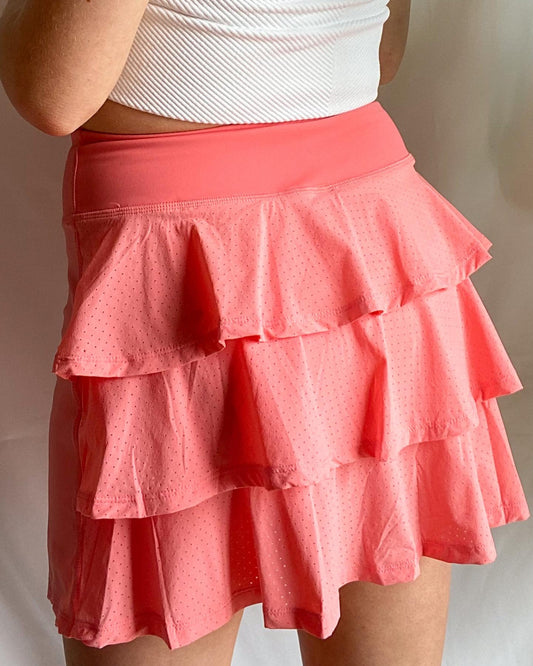 Coral Tennis Skirt